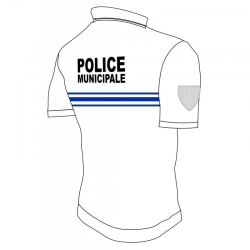 Polo respirant Police Municipale blanc Manche courtes