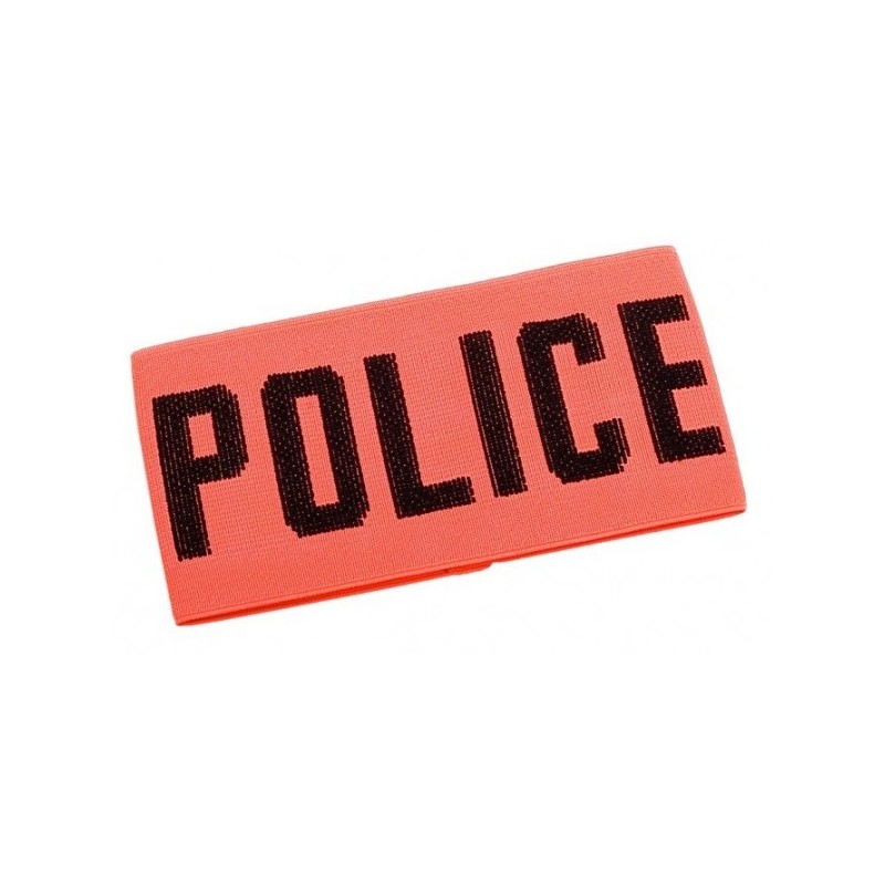 Brassard Police Elastique Orange Fluo