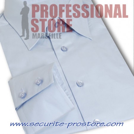 chemise Pilote bleu ciel manches longues