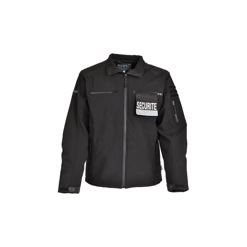 Cityguard Blouson Sécurité Noir - Imperméable Polyester - 6 Poches - Bandes Réfléchissantes